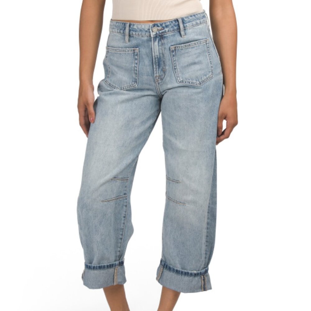 NEW HIDDEN Vintage Wash Summer Classic Ankle Length Barrel Leg Jeans 725 4m2